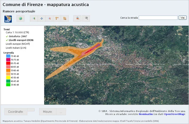 Mappa del rumore aeroportuale – Firenze