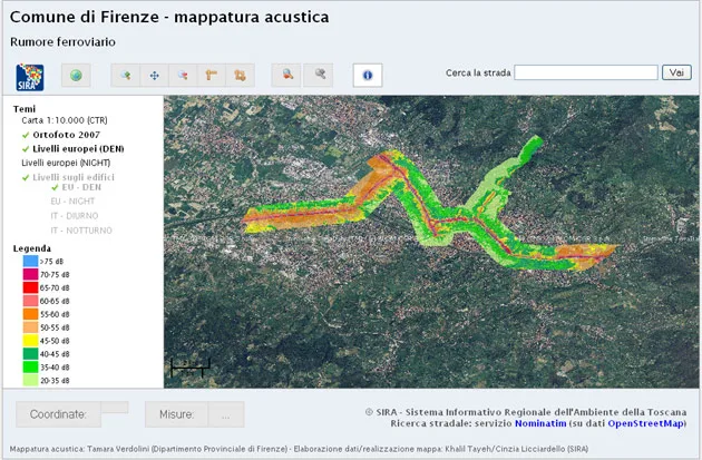 Mappa del rumore ferroviario – Firenze