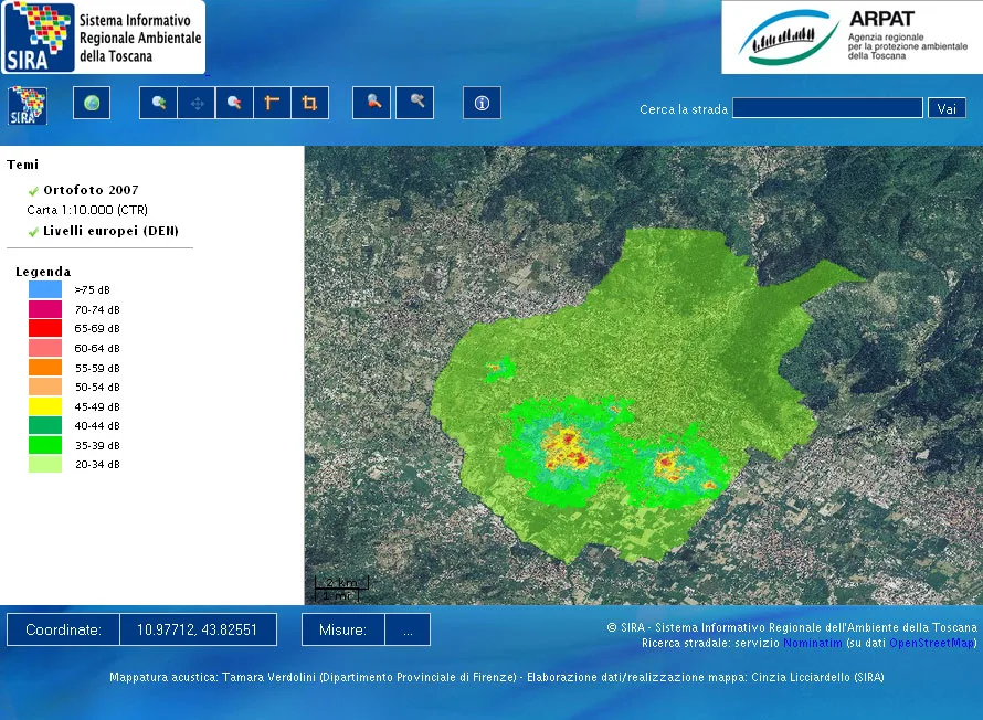 Mappa del rumore industriale – Prato