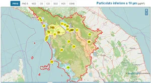 Mappa della qualità dell’aria in Toscana