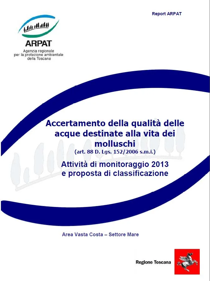 Accertamento della qualità delle acque destinate alla vita dei molluschi – 2013