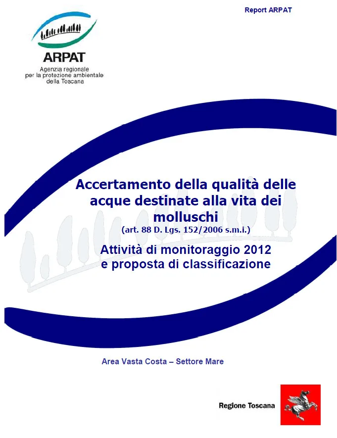 Accertamento della qualità delle acque destinate alla vita dei molluschi – 2012