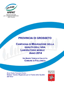 Campagna di misurazione della qualità dell’aria con laboratorio mobile a Follonica (GR) – Anno 2014