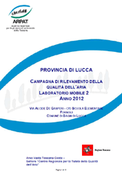 Campagna di rilevamento della qualità dell’aria con laboratorio mobile a Bagni di Lucca (LU) – anno 2012