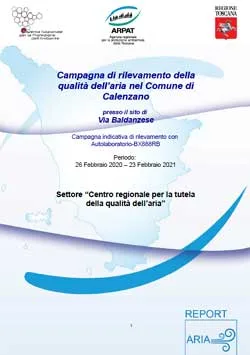 Campagna di rilevamento della qualità dell’aria nel Comune di Calenzano (FI) – Anni 2020-2021