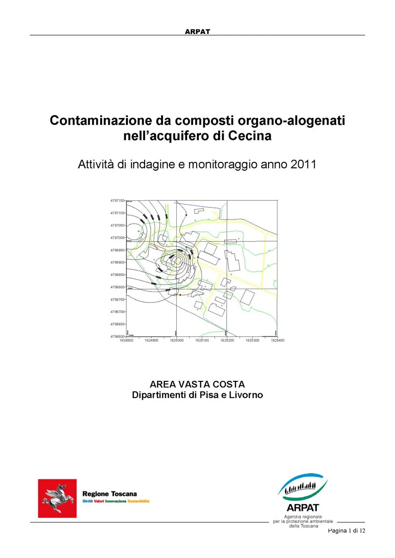 Contaminazione da composti organo-alogenati nell’acquifero di Cecina (LI)