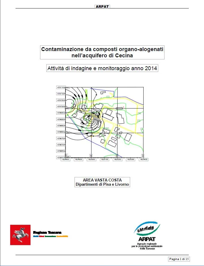 Contaminazione da composti organo-alogenati nell’acquifero di Cecina – 2014
