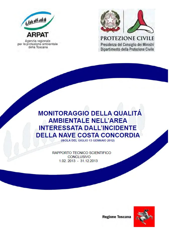Monitoraggio della qualità ambientale nell’area marina interessata dal naufragio della nave Costa Concordia