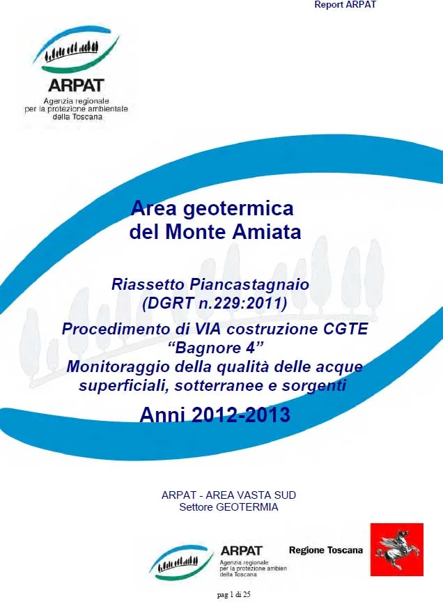 Monte Amiata – Monitoraggio delle acque 2012-2013
