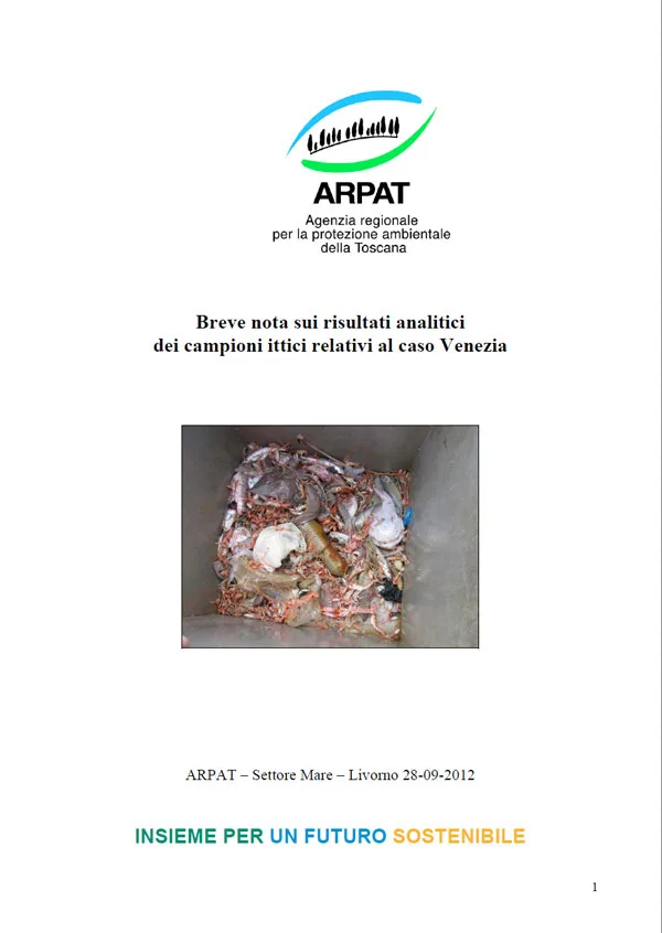 Nota sui risultati analitici dei campioni ittici relativi al caso Venezia