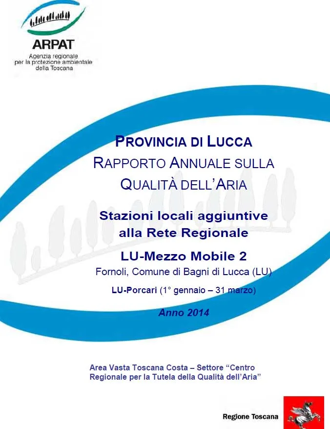 Qualità dell’aria della provincia di Lucca, stazioni locali aggiuntive alla rete regionale 2015