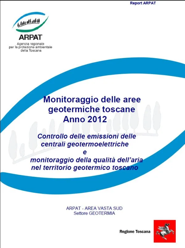 Monitoraggio delle aree geotermiche toscane Anno 2012