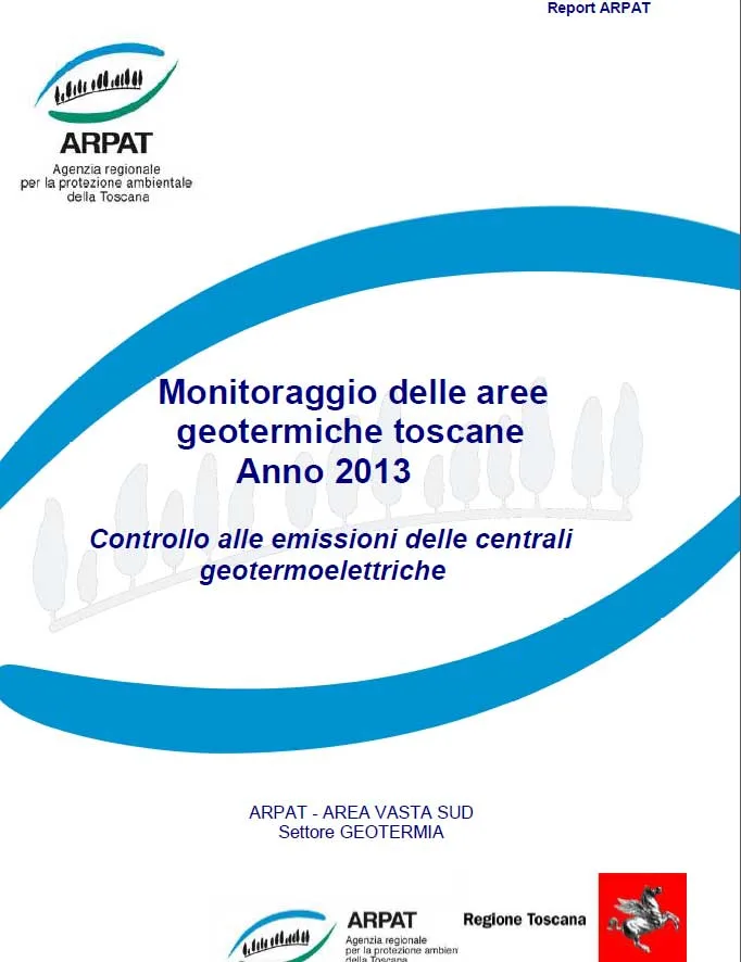 Monitoraggio delle aree geotermiche toscane – Anno 2013