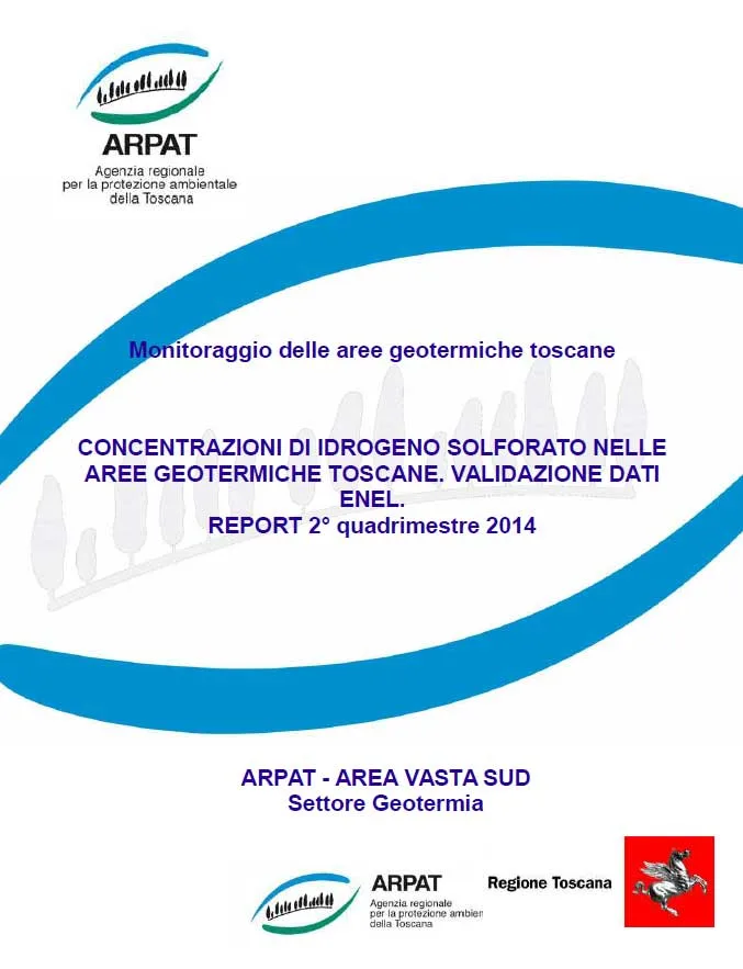 Concentrazione H2S nelle aree geotermiche: validazione dati ENEL secondo quadrimestre 2014