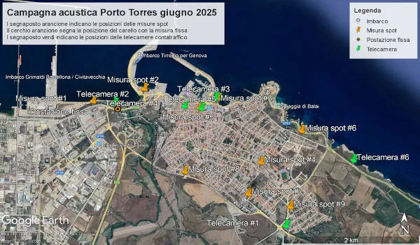 mappa rilievi rumore - Porto Torres