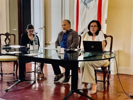 Ass. Monia Monni, Pietro Rubellini, Dg ARPAT e Francesca Andreis, Settore geotermia ARPAT