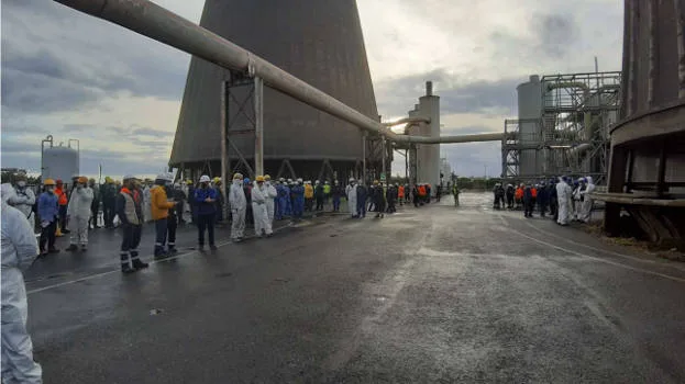 Squadra di emergenza Solvay durante la simulazione della prova di emergenza interna