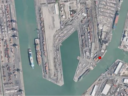 Porto di Livorno con sito di campionamento a Calata Bengasi