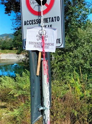 cartello pericolo Serchio